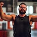 Enthusiastic client Mark P. celebrating a workout.